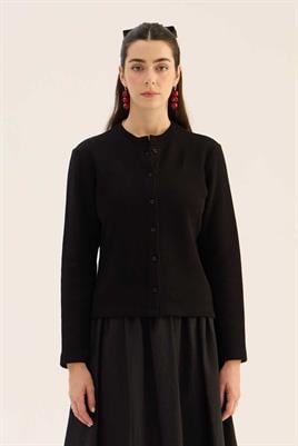 Klasik Triko Hırka Siyah