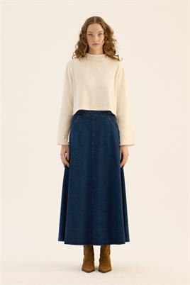 Kloş Kesim Kot Etek Lacivert