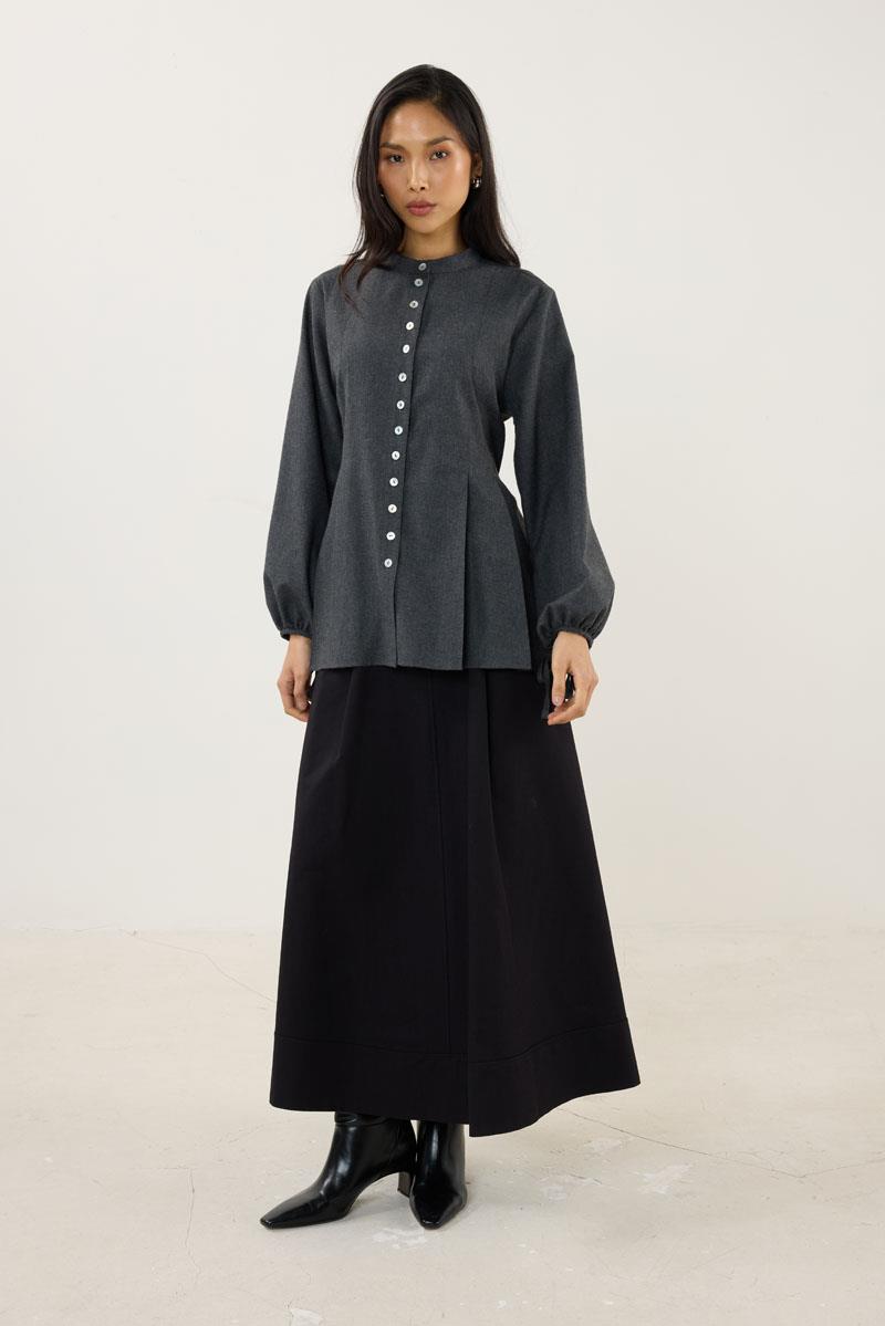 Kol Bağcıklı Kalın Gömlek Antrasit