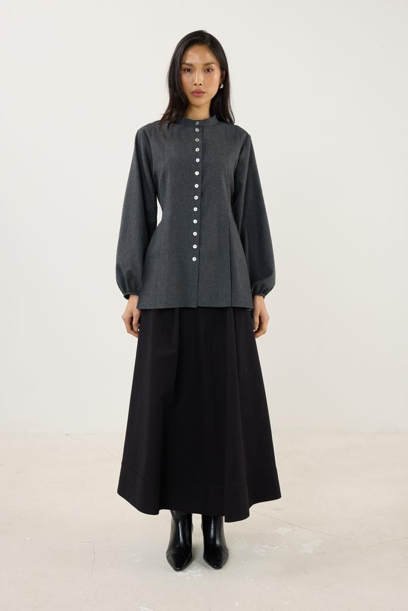 Kol Bağcıklı Kalın Gömlek Antrasit