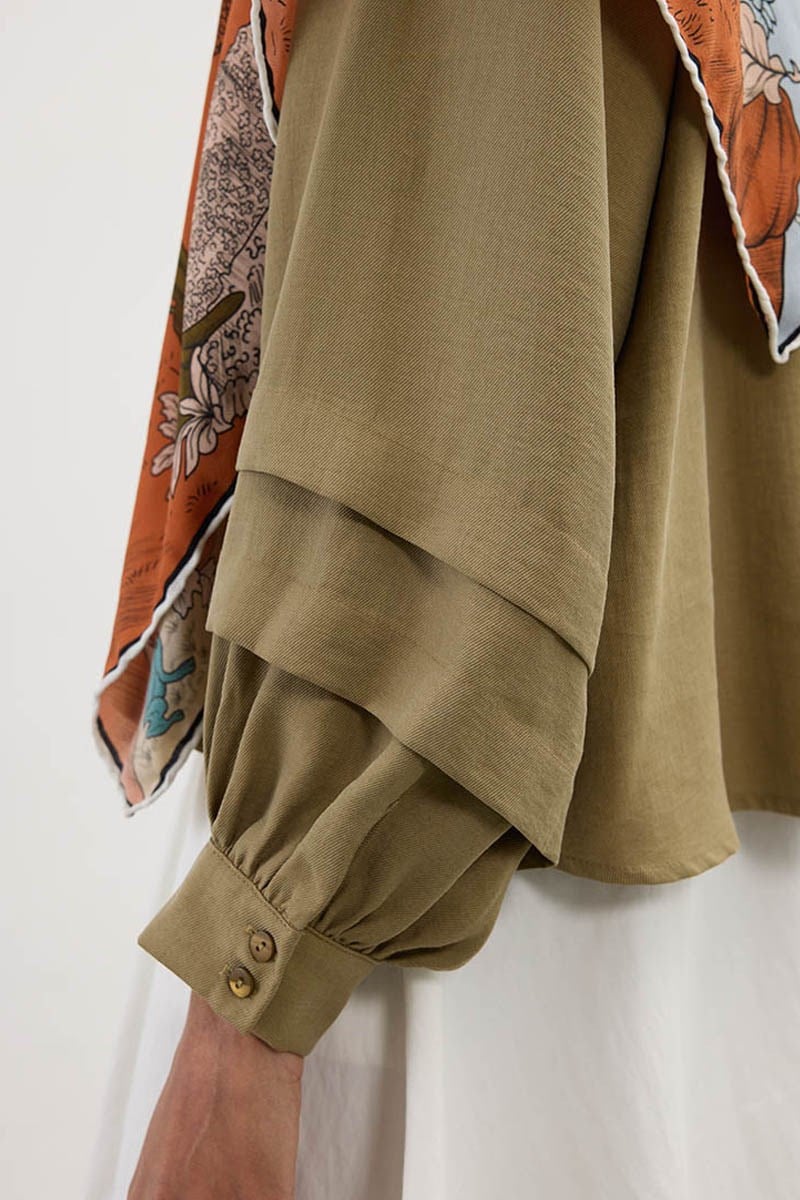 Kol Katmanlı Gömlek Haki