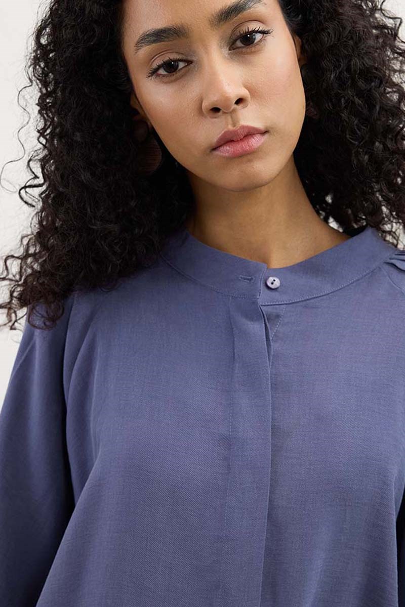 Kol Katmanlı Gömlek İndigo