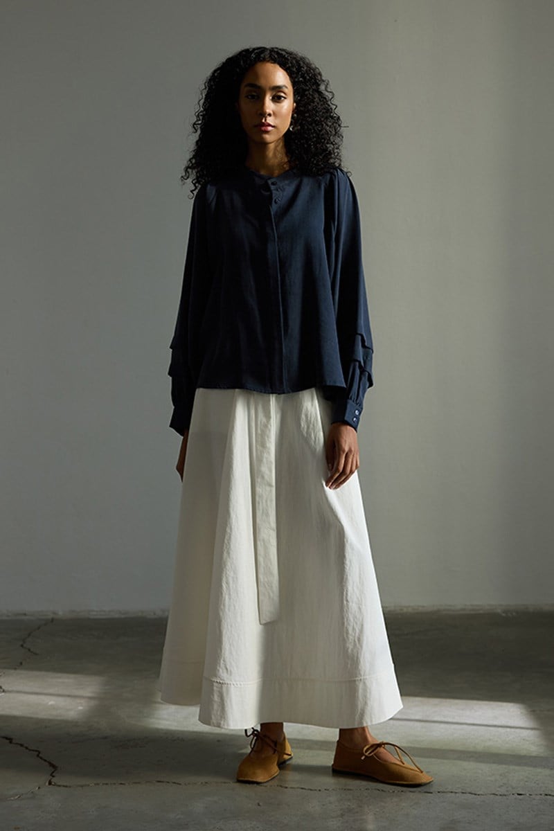 Kol Katmanlı Gömlek Lacivert