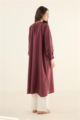 Kol Katmanlı Tensel Tunik Bordo