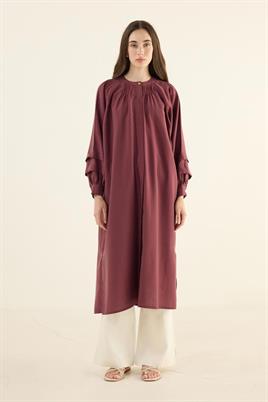 Kol Katmanlı Tensel Tunik Bordo
