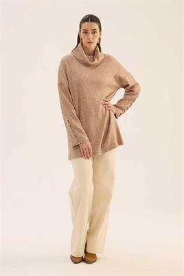 Kolları Düğmeli Kazak Vizon