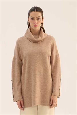 Kolları Düğmeli Kazak Vizon