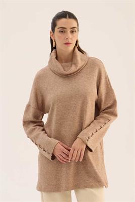 Kolları Düğmeli Kazak Vizon