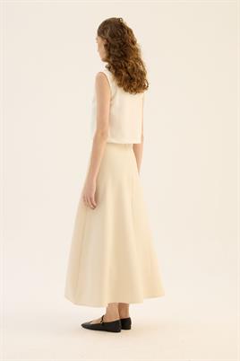 Kolsuz Triko Bluz Ekru