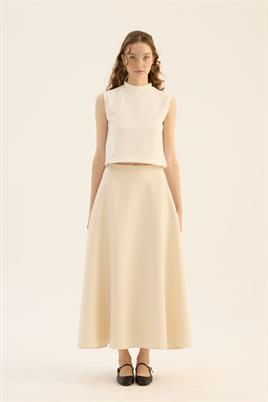 Kolsuz Triko Bluz Ekru