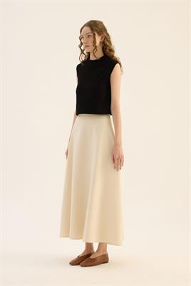 Kolsuz Triko Bluz Siyah