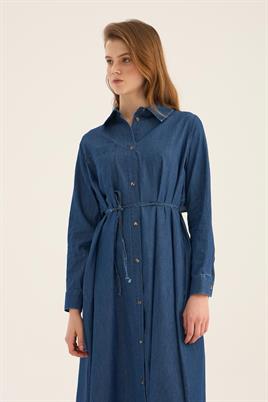 Kot Gömlek Elbise Lacivert