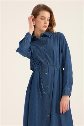Kot Gömlek Elbise Lacivert