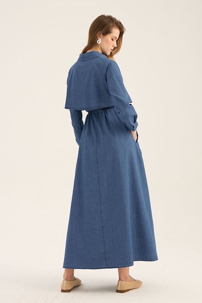 Kot Gömlek Elbise Açık mavi