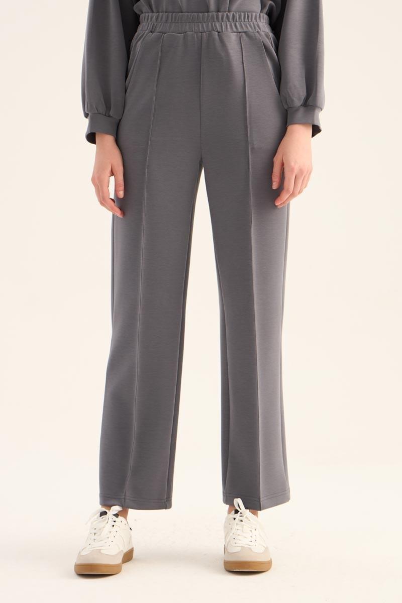 Koyu Gri Kısa Sweatshirt Eşofman Takımı