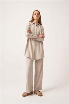 Manşeti Dikişli Gömlek Taş