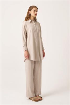 Manşeti Dikişli Gömlek Taş