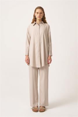 Manşeti Dikişli Gömlek Taş