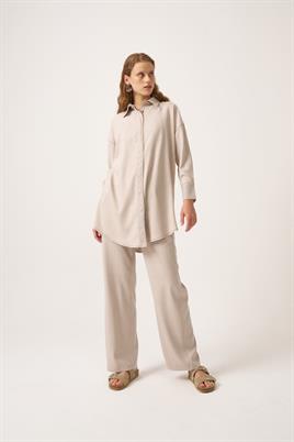 Manşeti Dikişli Gömlek Taş