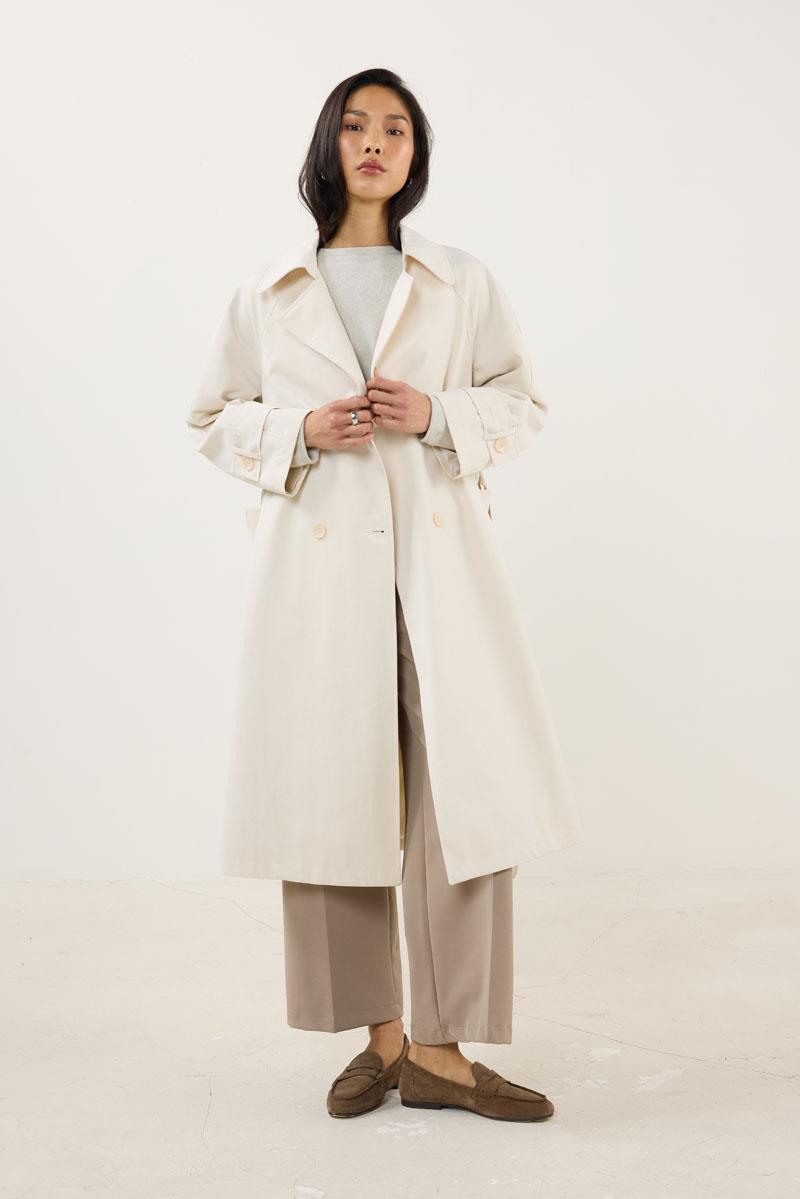Midi Boy Trençkot Krem