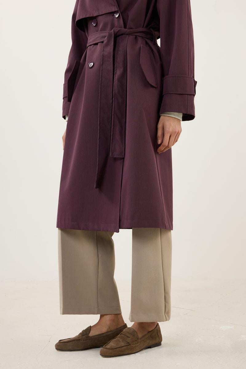 Midi Boy Trençkot Mürdüm