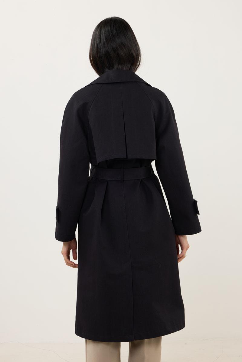 Midi Boy Trençkot Siyah