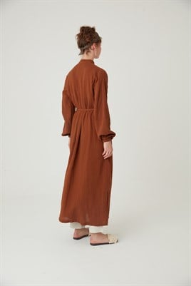 Müslin Gömlek Elbise Çikolata
