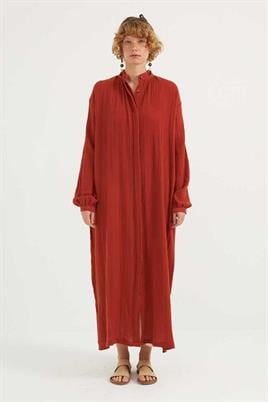 Müslin Gömlek Elbise Kiremit