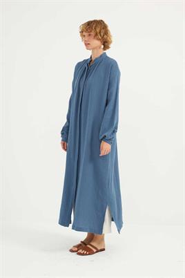 Müslin Gömlek Elbise İndigo