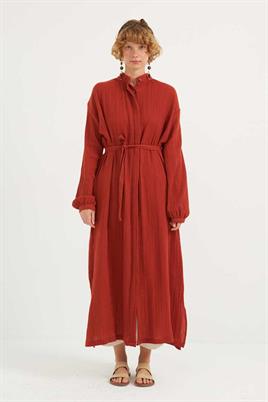 Müslin Gömlek Elbise Bakır