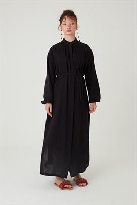 Müslin Gömlek Elbise Siyah