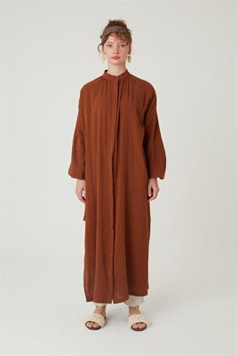 Müslin Gömlek Elbise Çikolata