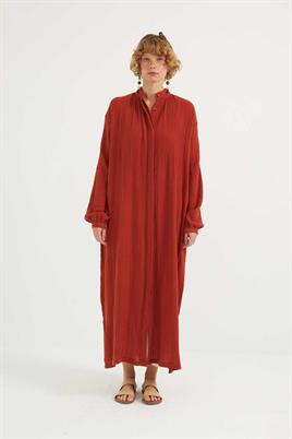 Müslin Gömlek Elbise Bakır