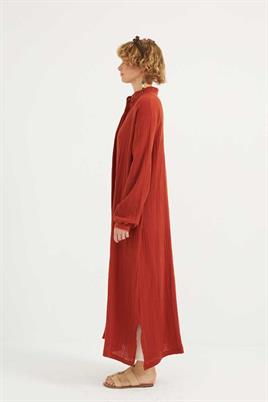 Müslin Gömlek Elbise Bakır