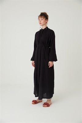 Müslin Gömlek Elbise Siyah