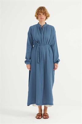 Müslin Gömlek Elbise İndigo