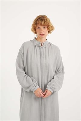 Müslin Gömlek Elbise Açık gri