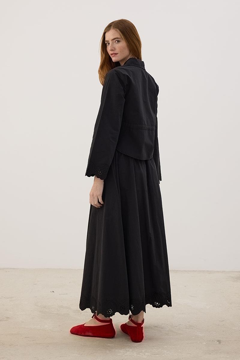 Nakışlı Etek Siyah