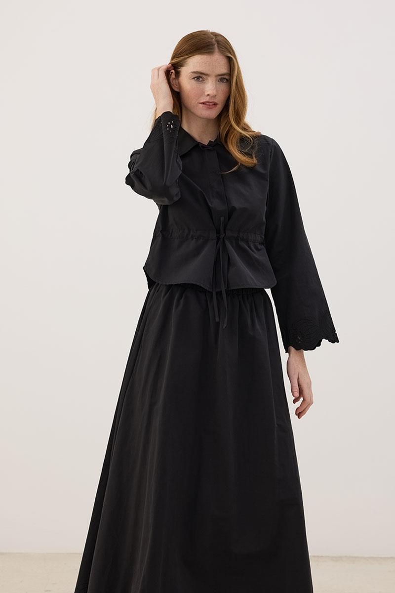 Nakışlı Etek Siyah