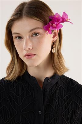 Nakışlı Müslin Elbise Siyah