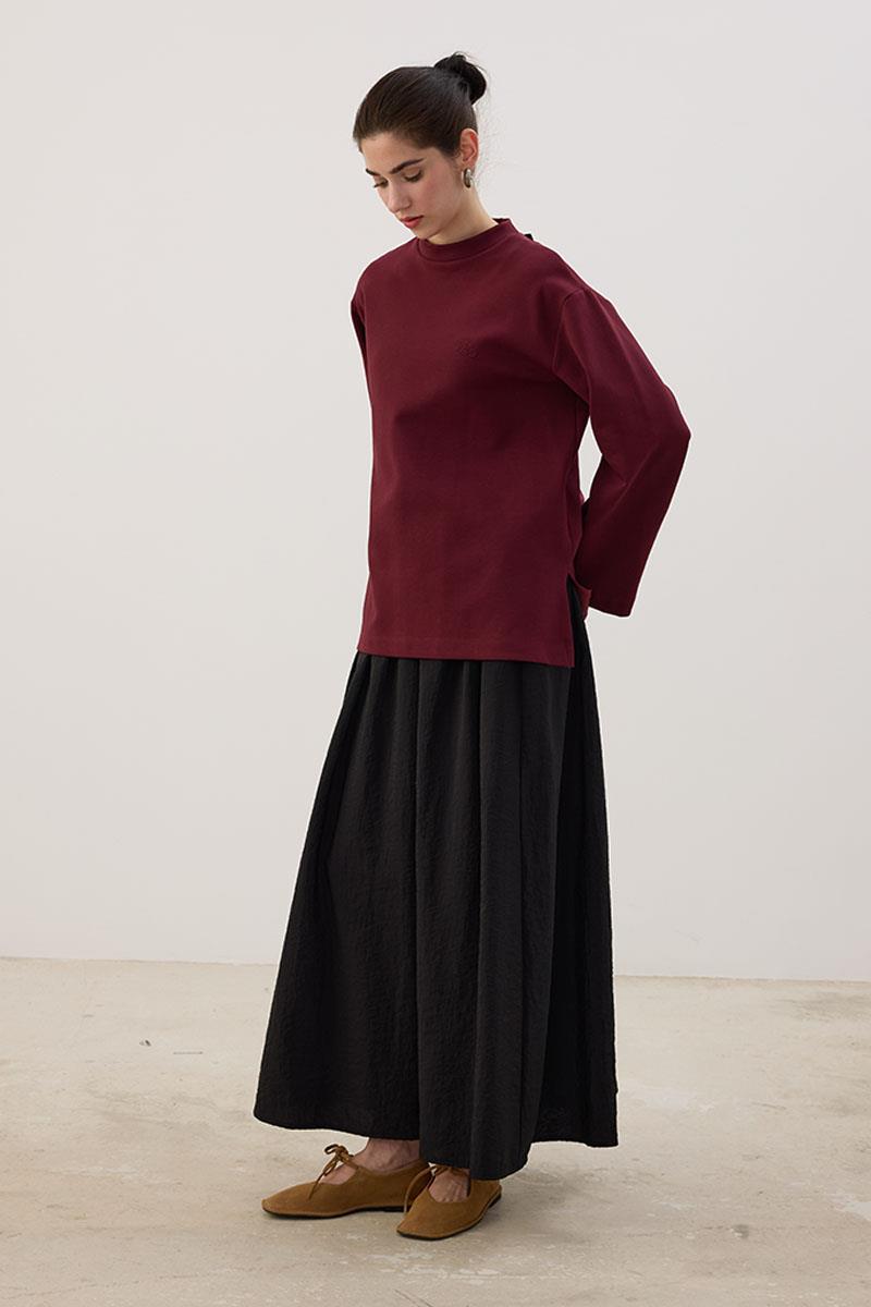 Nakışlı Sweatshirt Bordo