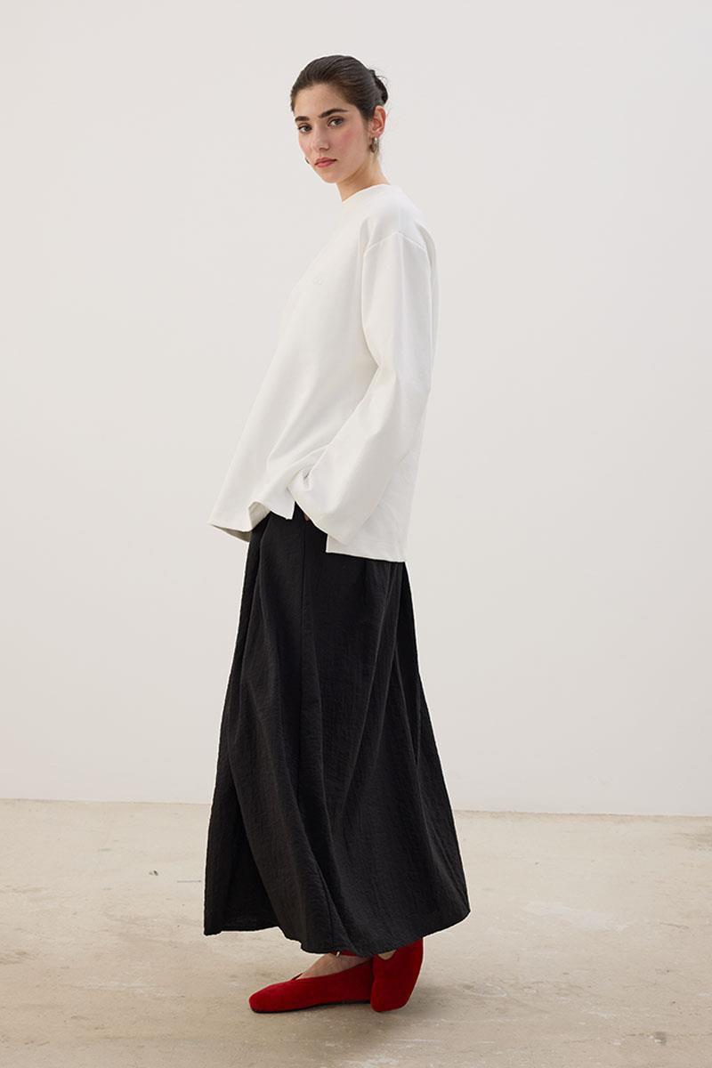 Nakışlı Sweatshirt Ekru