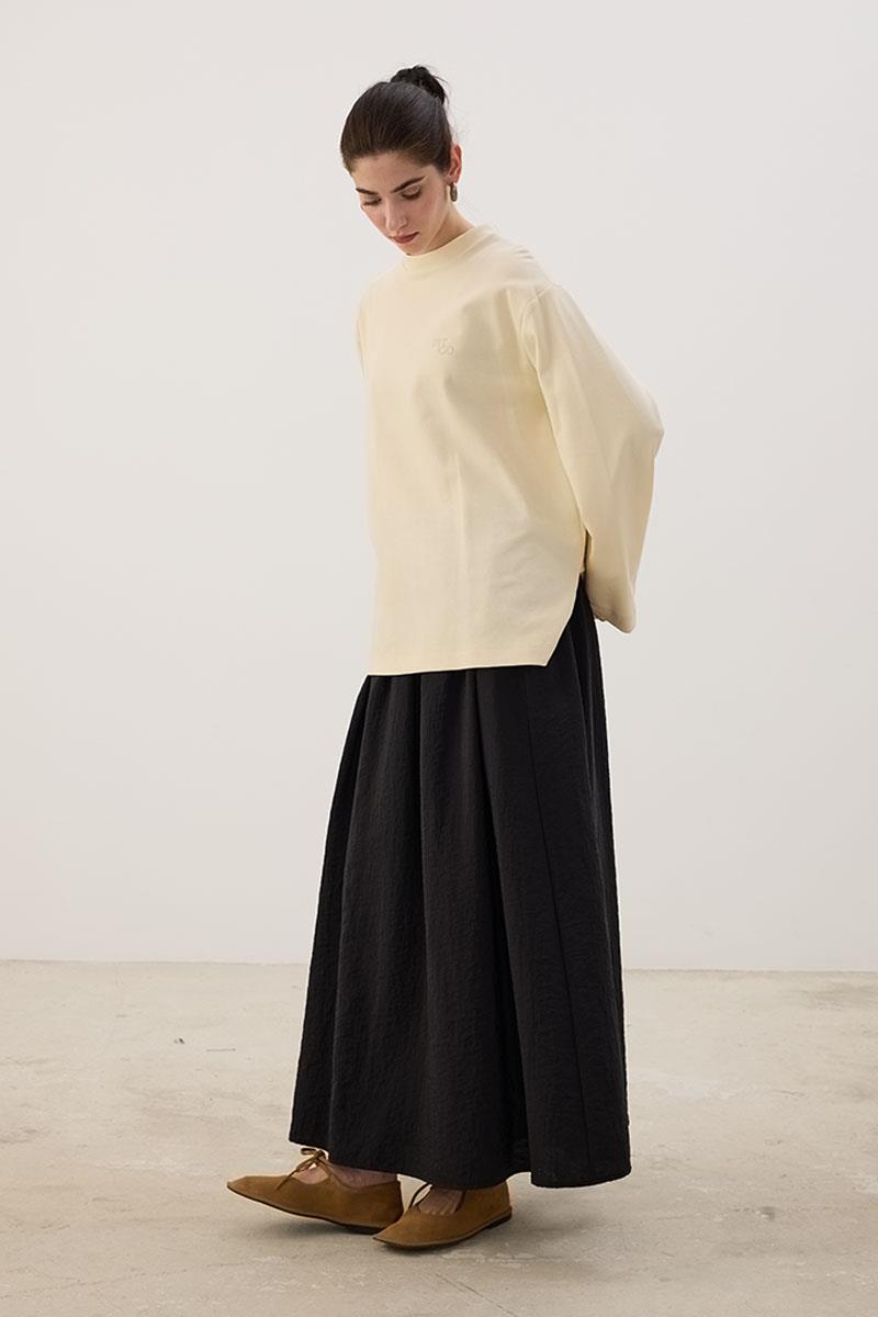 Nakışlı Sweatshirt Krem