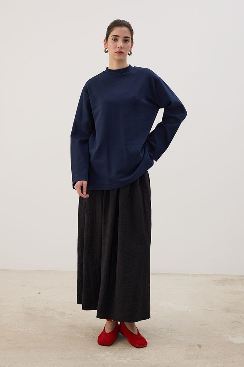 Nakışlı Sweatshirt Lacivert