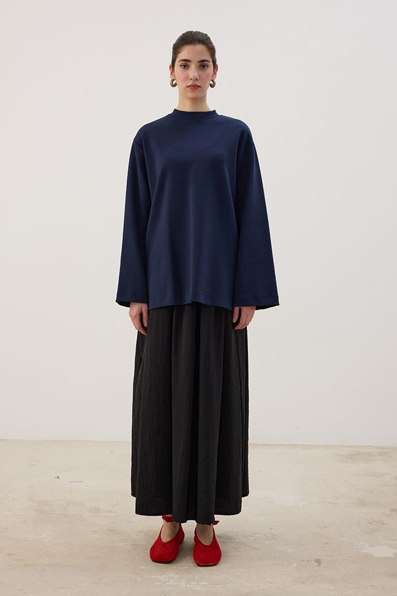 Nakışlı Sweatshirt Lacivert