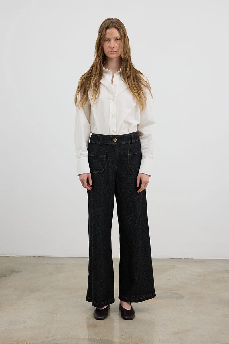 Naturel Wide Leg Jean Siyah