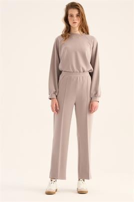 Önü Dikişli Eşofman Altı Vizon