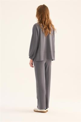 Önü Dikişli Eşofman Altı Koyu Gri