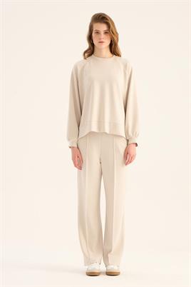 Önü Dikişli Eşofman Altı Taş