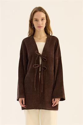 Örgü Kimono Acı kahve